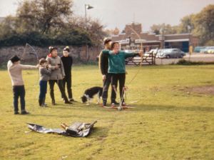 c 1966 Manterfields and Connie The Manterfields and Connie at the archery club (c1966)