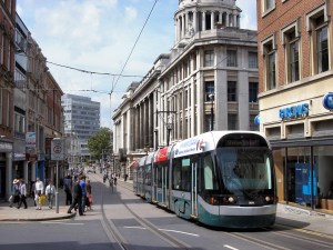 Tram_on_Cheapside_(2004) Cheapside