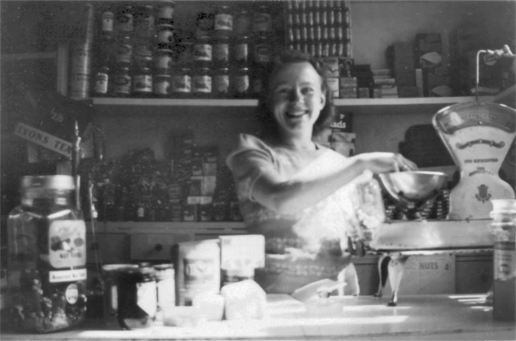 Betty Manterfield in Legion Stores (c1950)