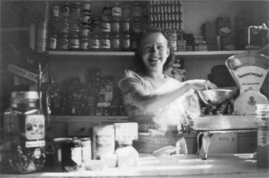 Betty Manterfield in Legion Stores (c1950) Betty Manterfield in Legion Stores (c1950)