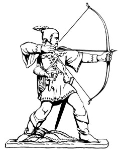 Robin Hood Statue (© Nottingham City Council) Line drawing of the Robin Hood statue (© Nottingham City Council)