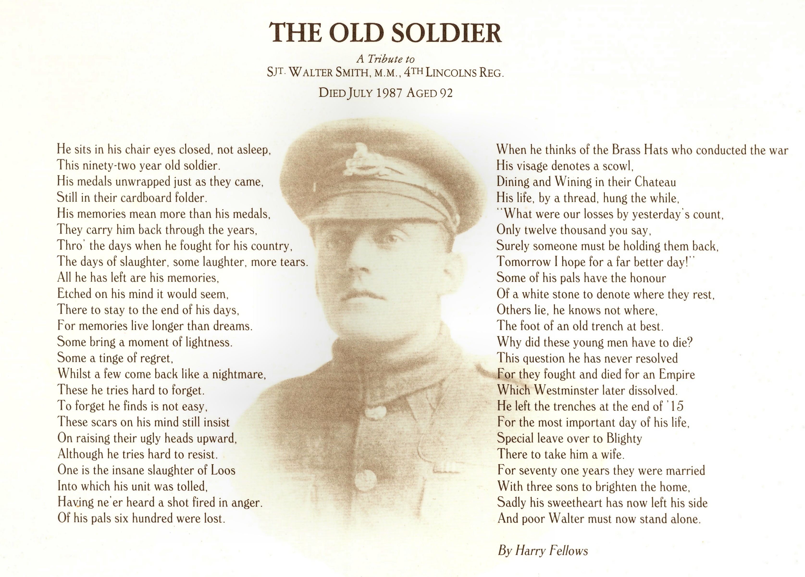 The Old Soldier by Harry Fellows 1987